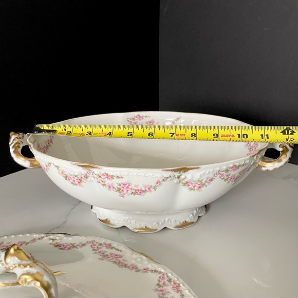 Pink Roses Floral & Gold Tureen - Elite Limoges - Picture 15 of 15